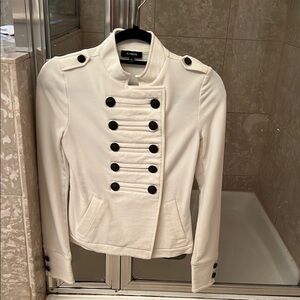 Express White Blazer with Military-Inspired Design